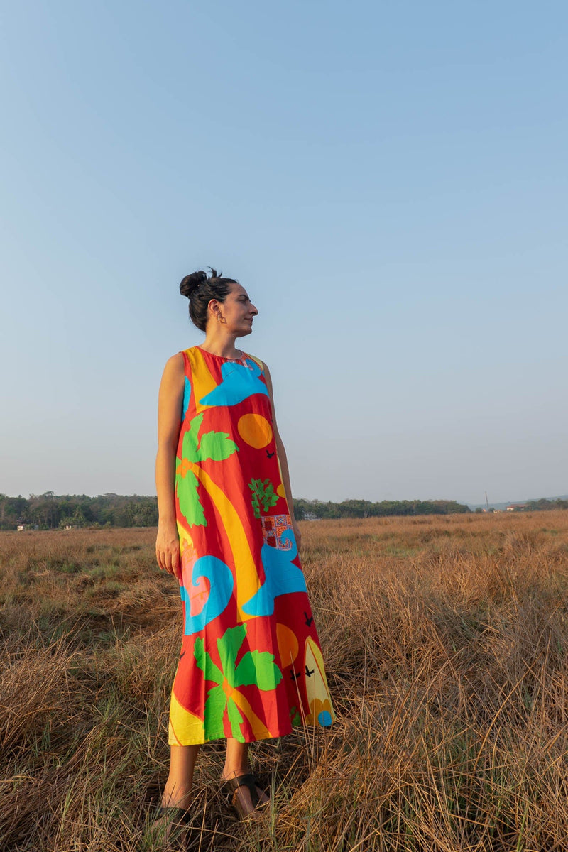 goa maxi dress Surf School Maxi Dress (Recheado Red)