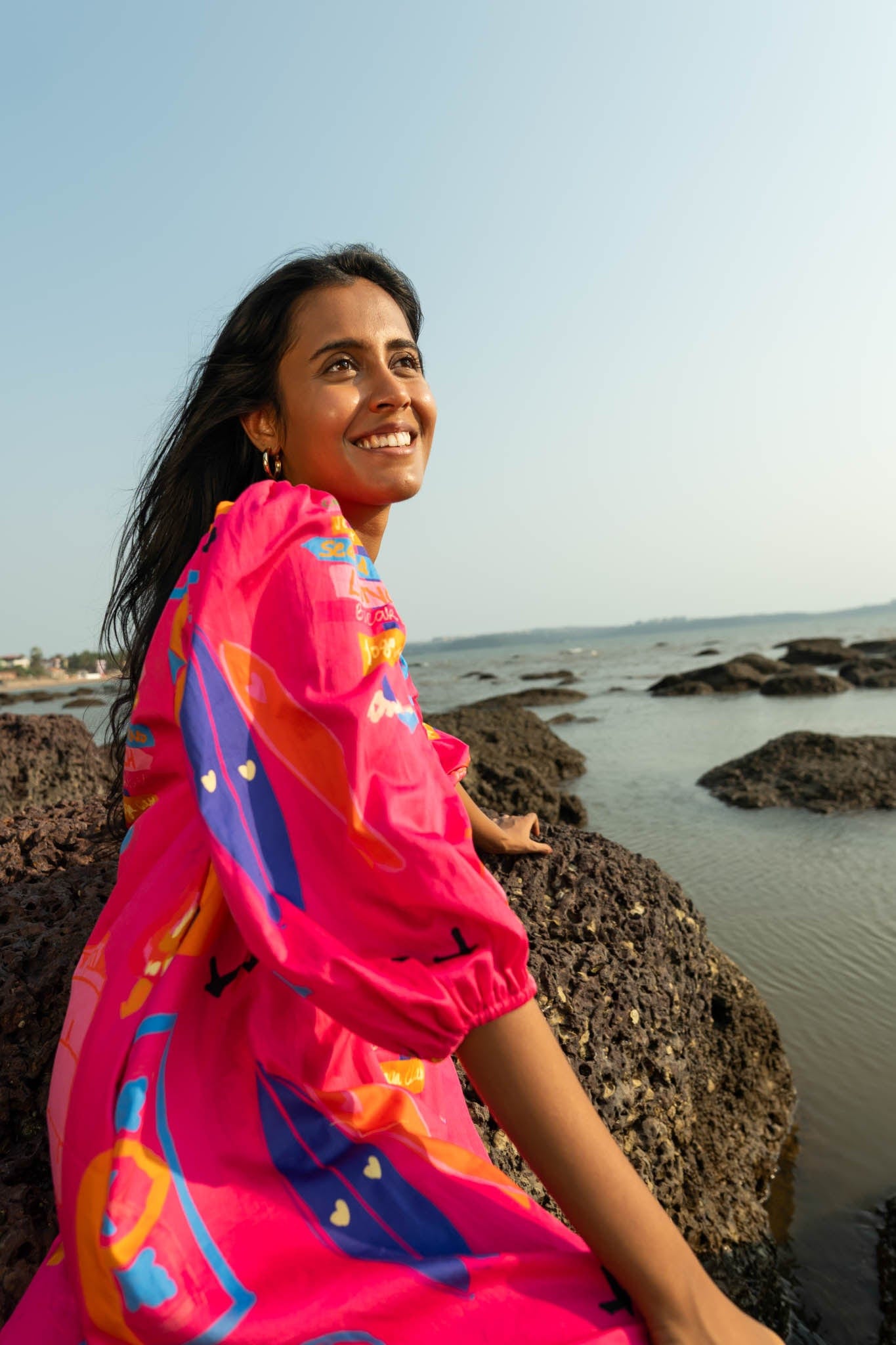 Agonda beach print cotton dress from Goa