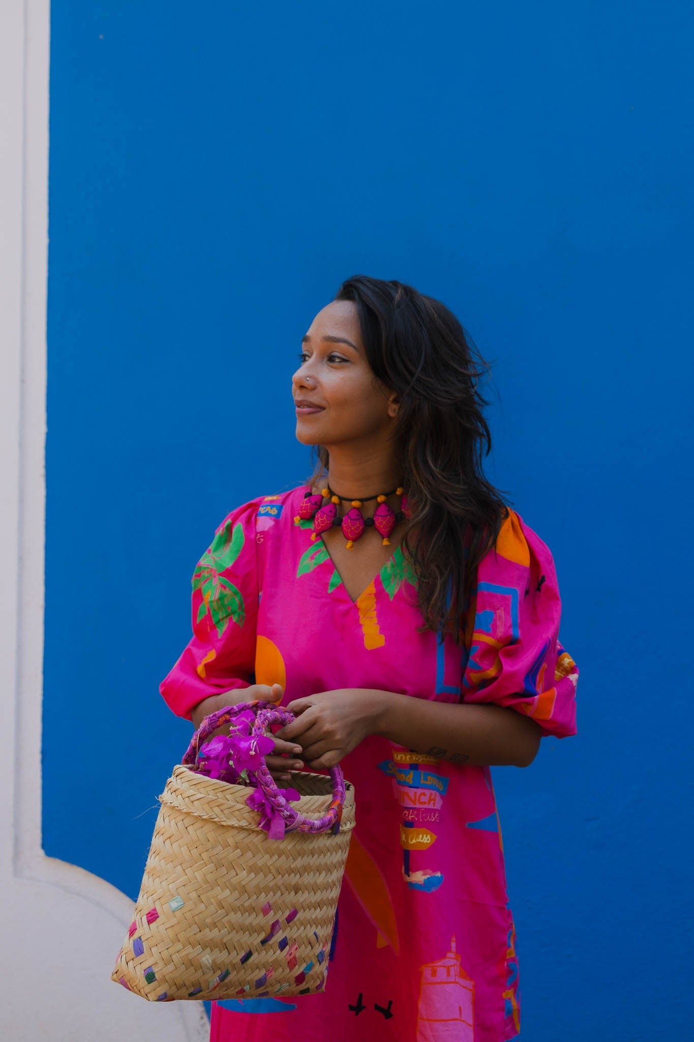 Artist edit pink organic cotton dress by Siesta o'Clock Goa. Available online as well as offline.