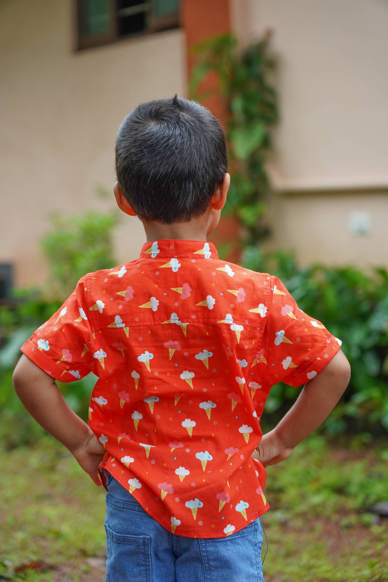 summery ice cream print kids shirt