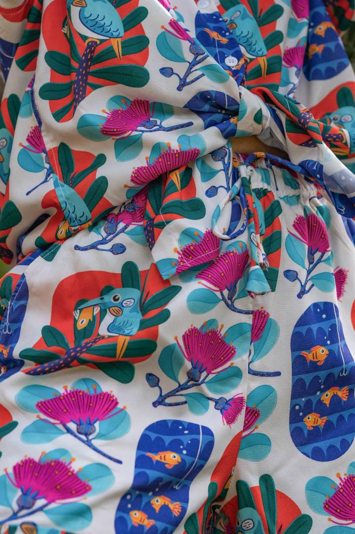Goa Mangrove Print Beach Shorts in Sustainable Fabric