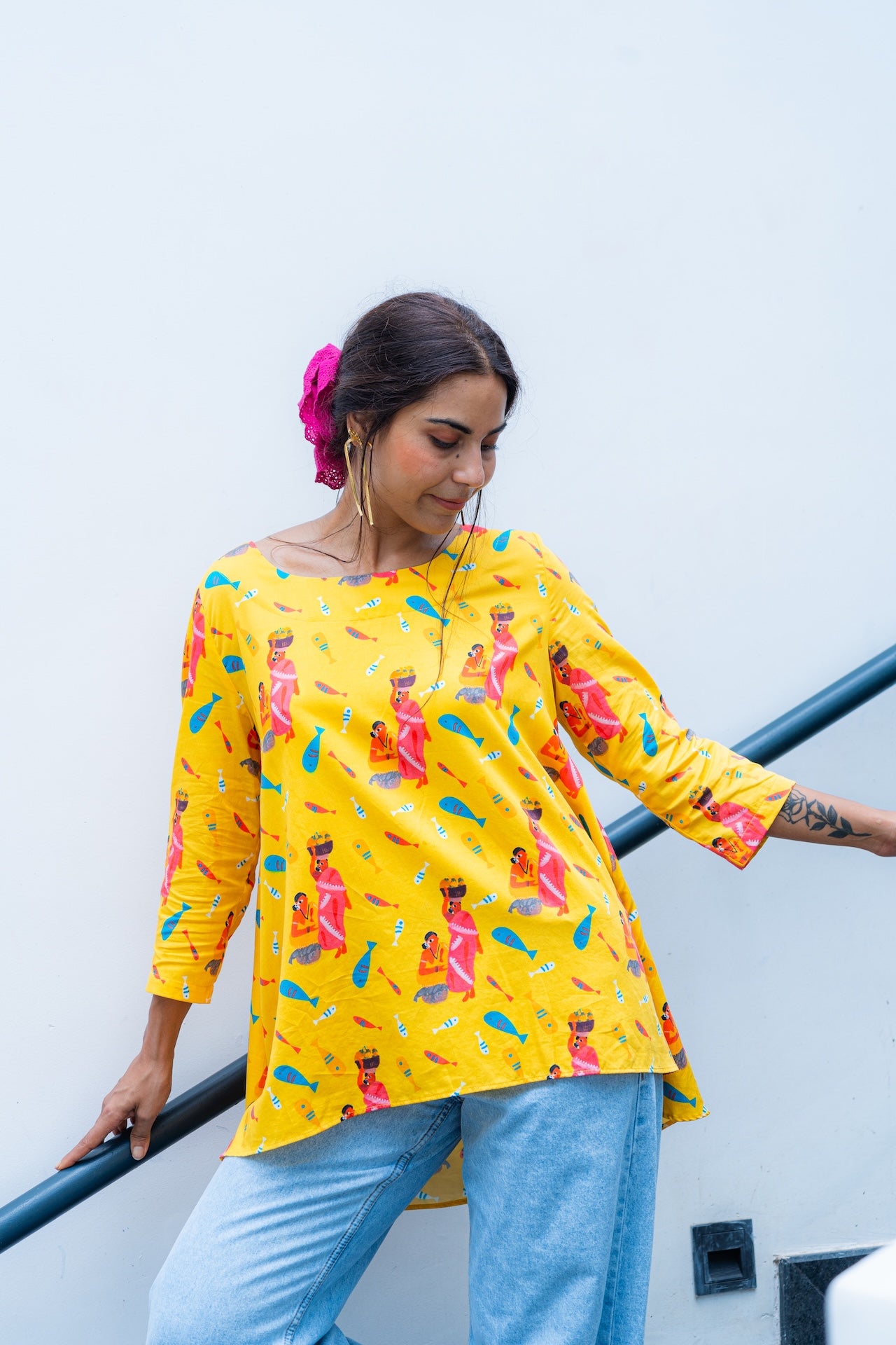 Women's Artist Edit Goan Traditional Market Print Top