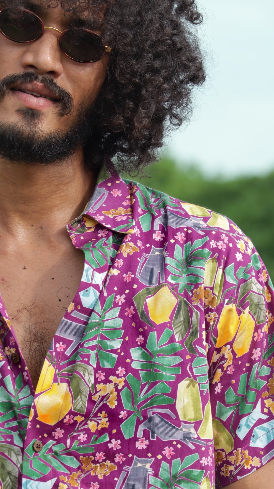 Goan Summer Artist Edit Organic Cotton Shirt for Men by Siesta o'Clock, Goa, India