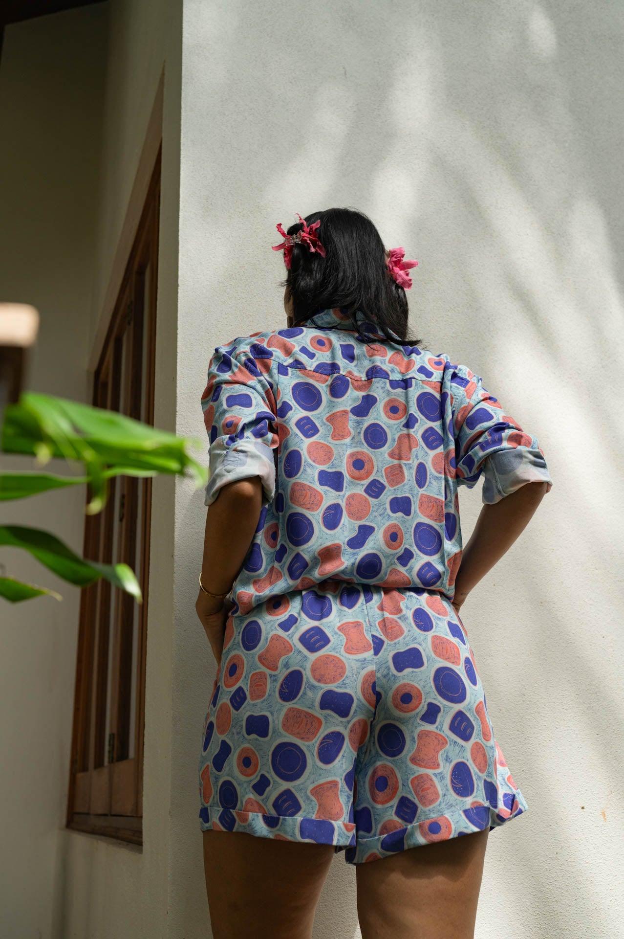 Goan breads print artist edit beach shorts for women