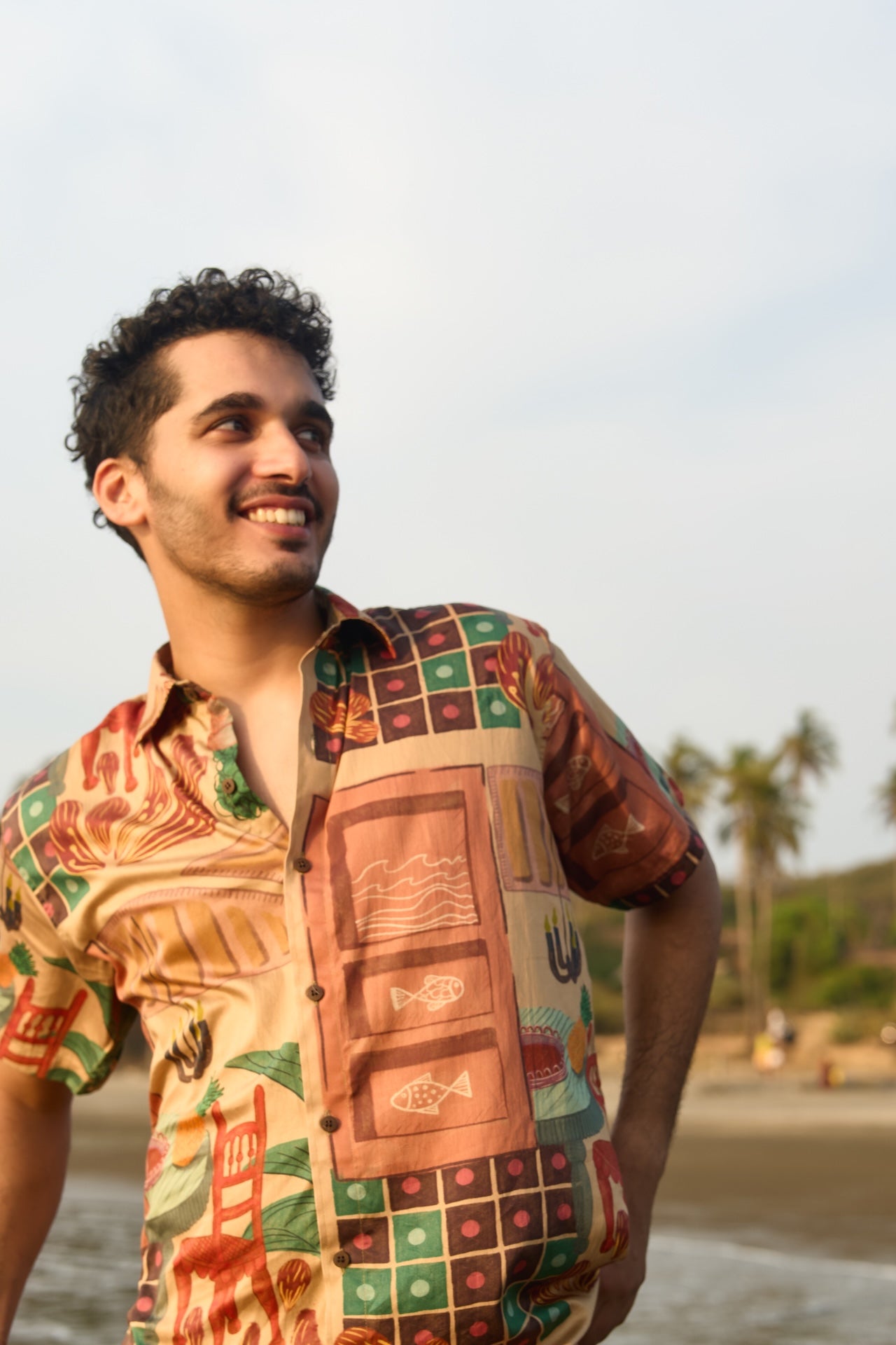 Men's Half Sleeve Goan Heritage Inspired 100 percent Cotton Shirt