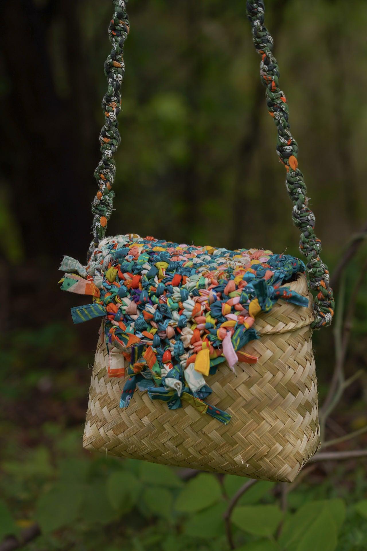 Handcrafted bamboo sling bag for travel and evenings about town