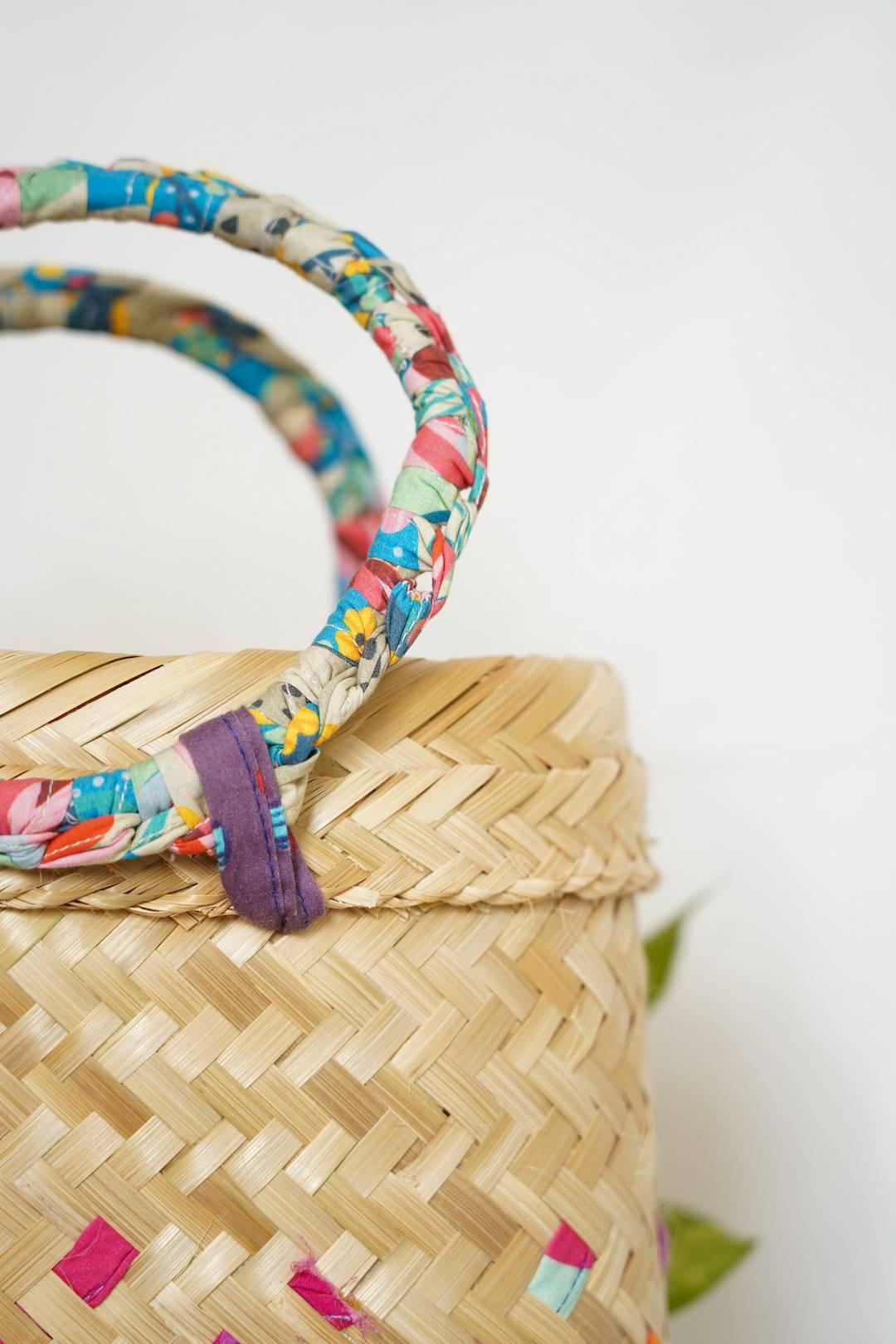 Handwoven Vagator bag made by women artisans using locally sourced bamboo