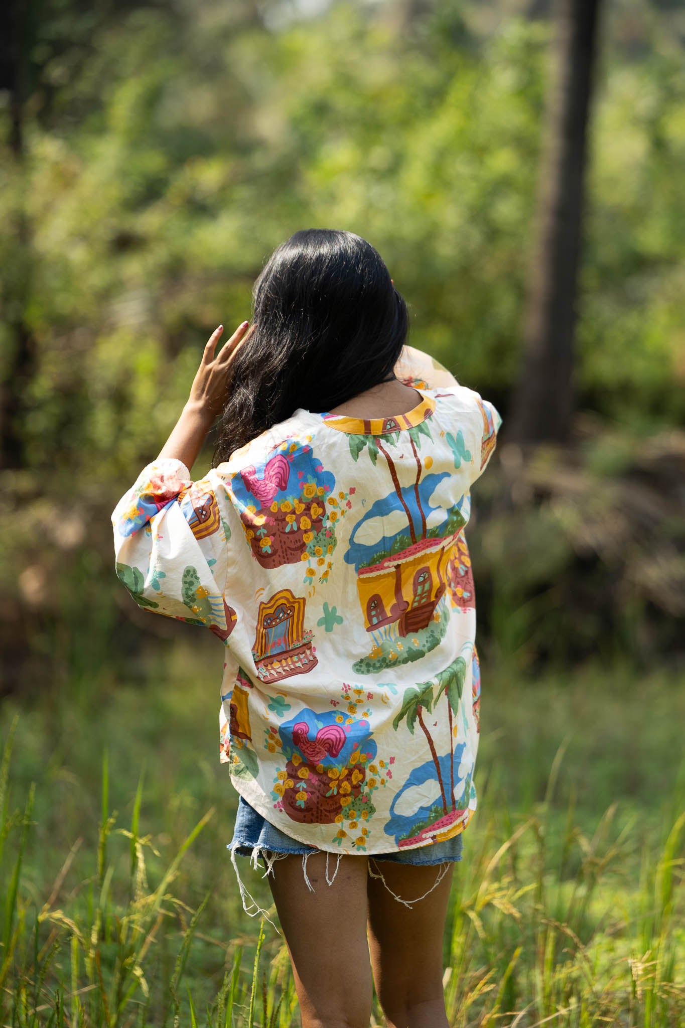 Homage to Goa print antifit shirt for women