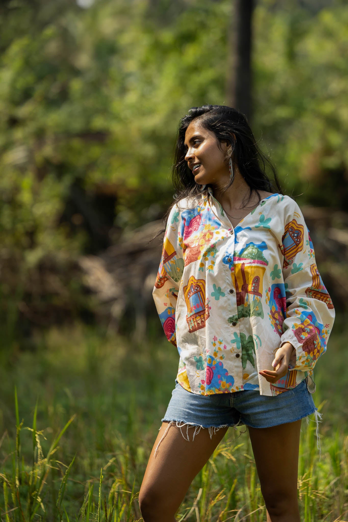 Home Sweet Goa Artist Edit Free-Size Cotton Shirt For Women