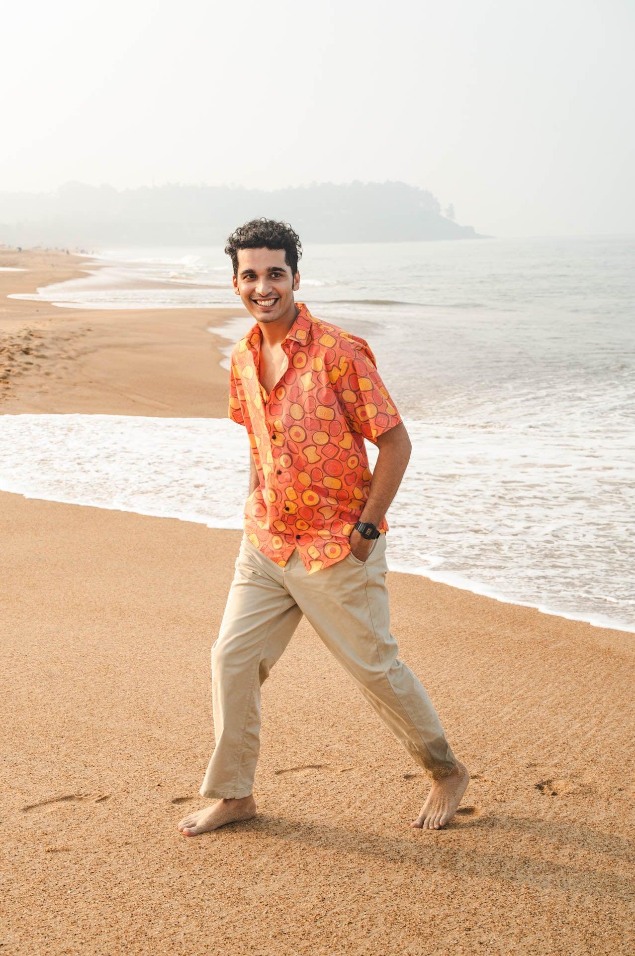 Men's Goan Breads print quirky cotton shirt