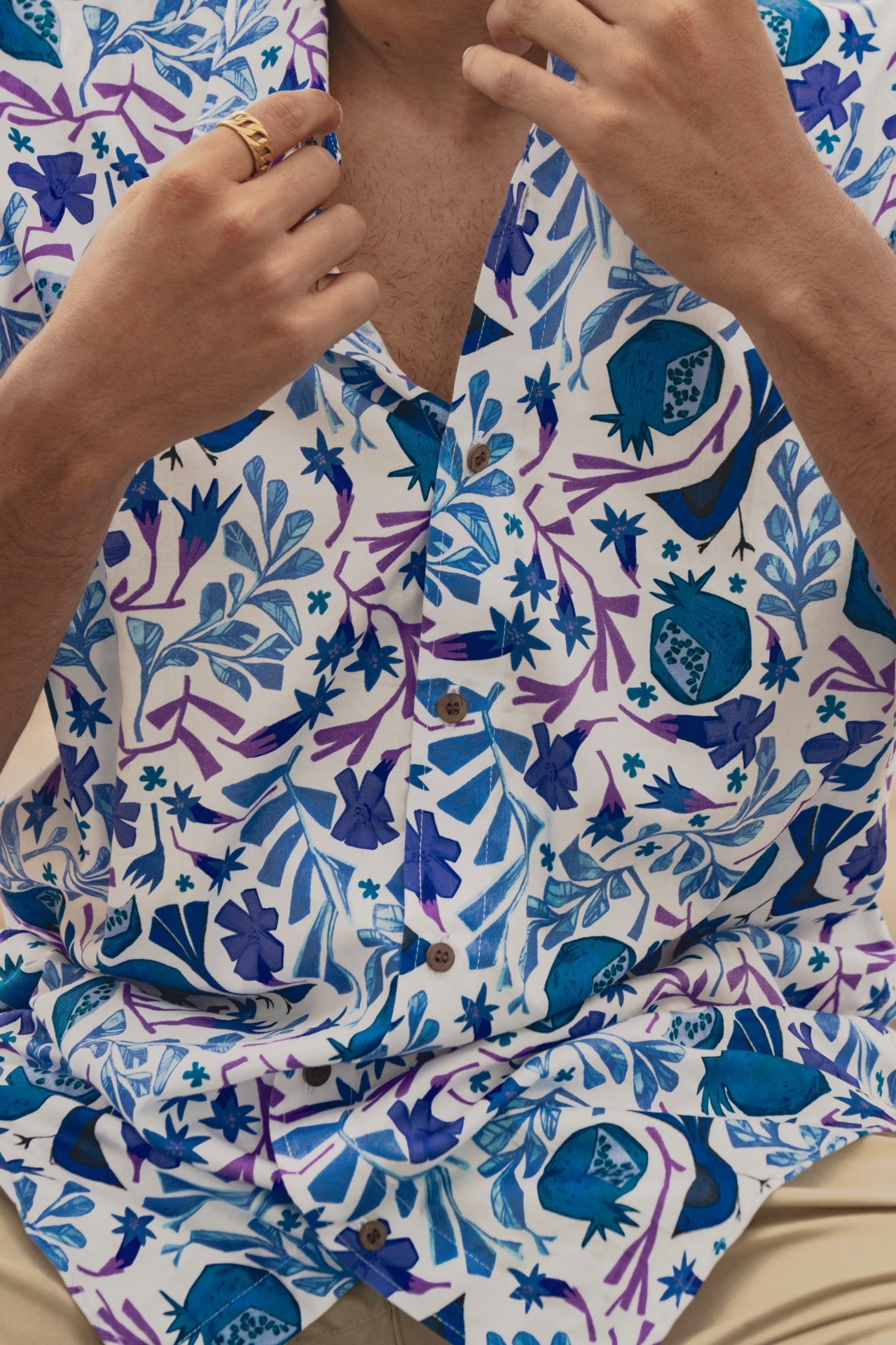 Men's Printed Half Sleeves Cotton Shirt