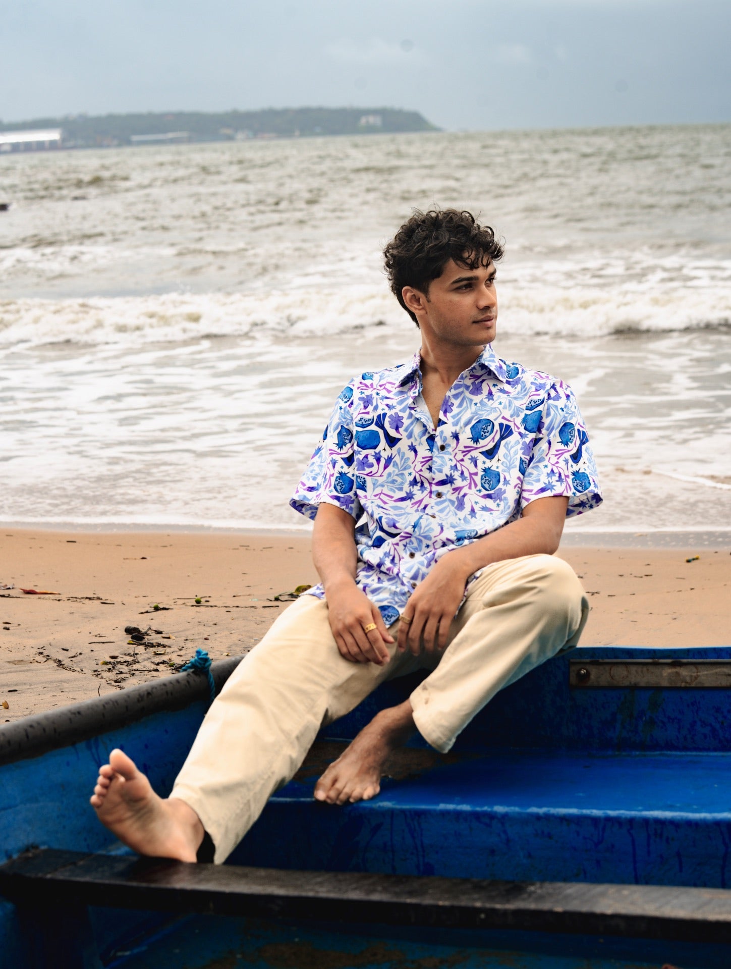 Men's printed organic cotton shirt from Siesta o'Clock Goa