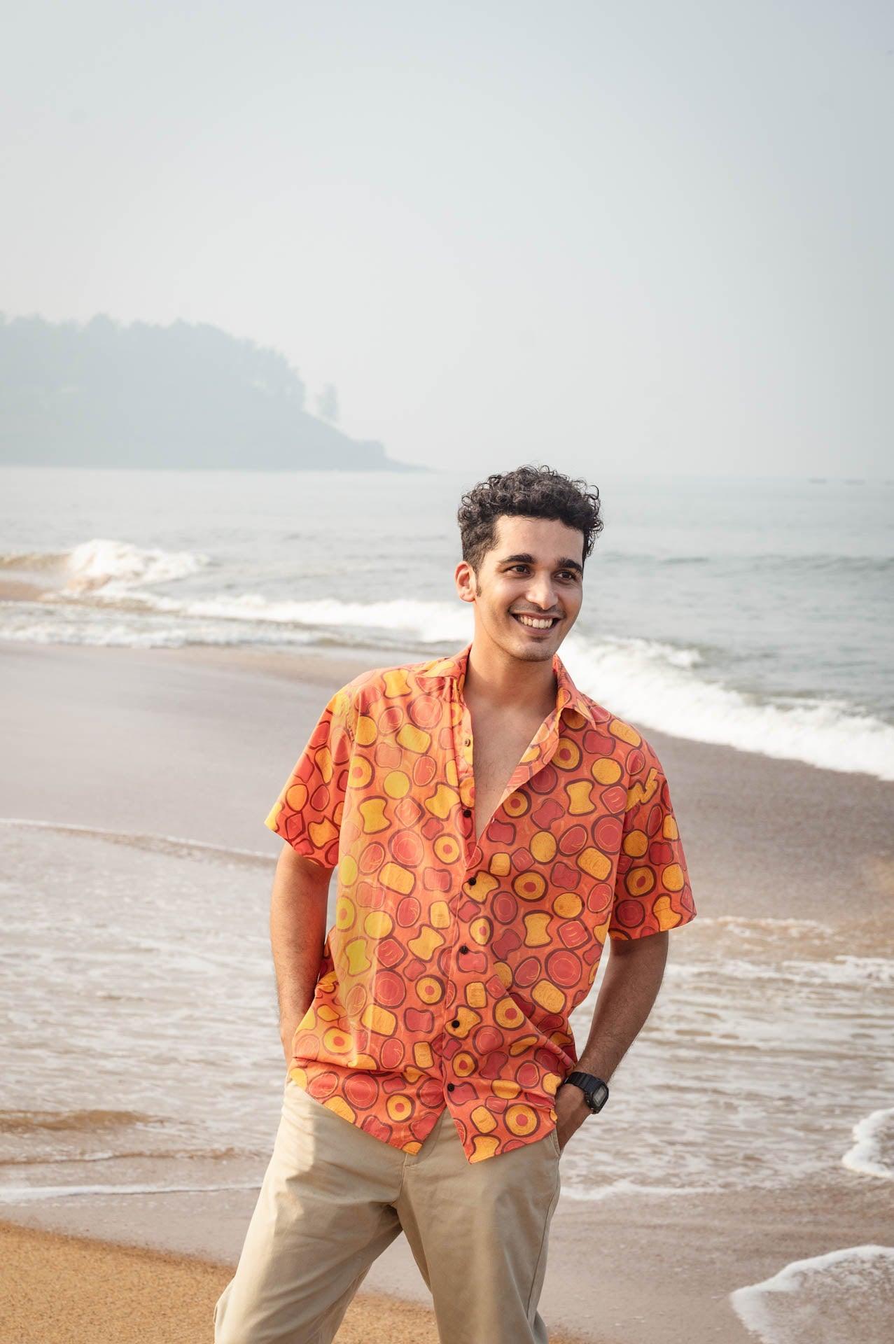 Men's Goan traditional breads print shirt