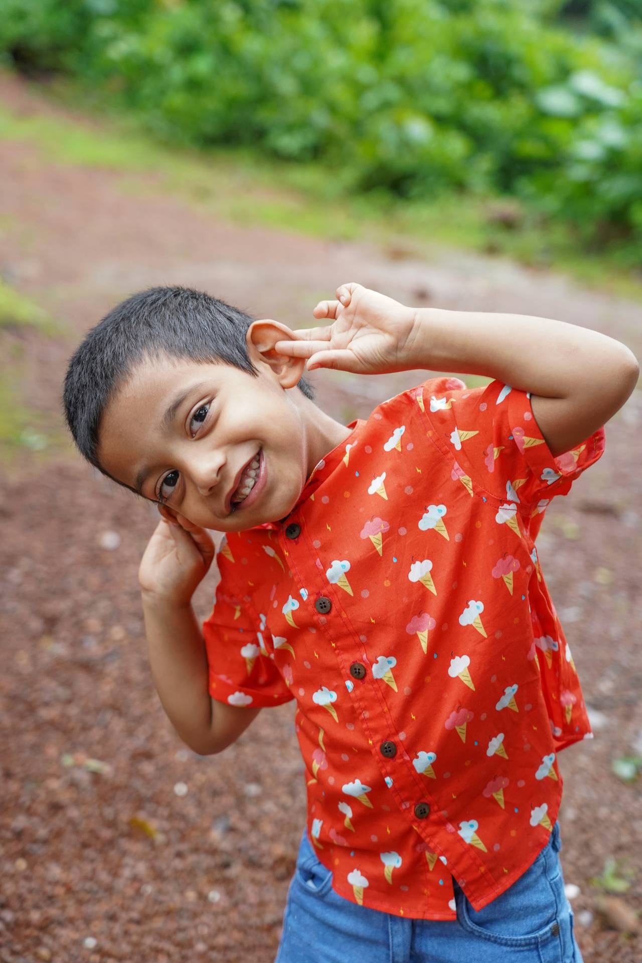 Cotton Ice Cream Cone Print Shirt for Kids
