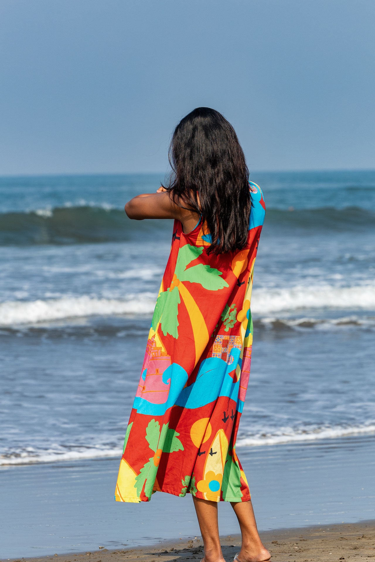 Red Organic Cotton Dress perfect for beach vacations