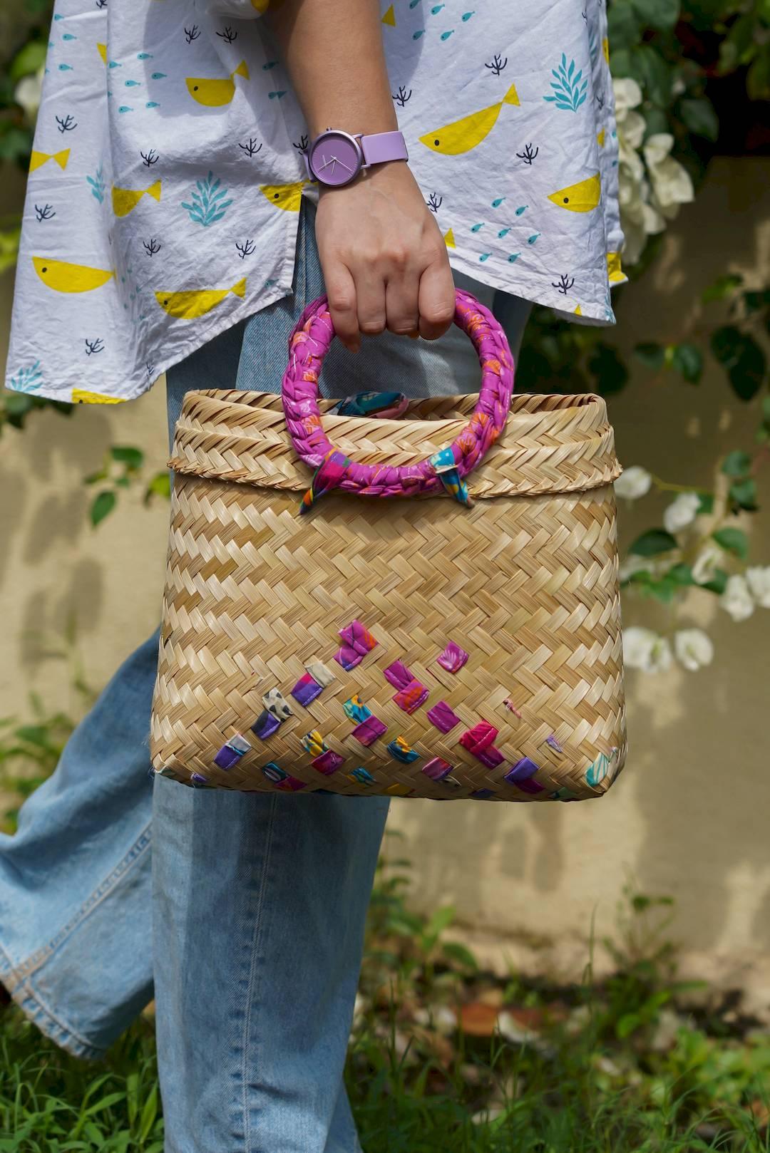 Eco friendly artisanal small-batch woven bamboo bags from Goa