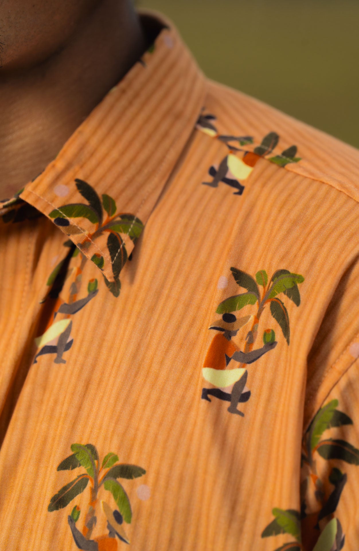 Siestaoclock Goan coconut plucker print cotton shirt for men