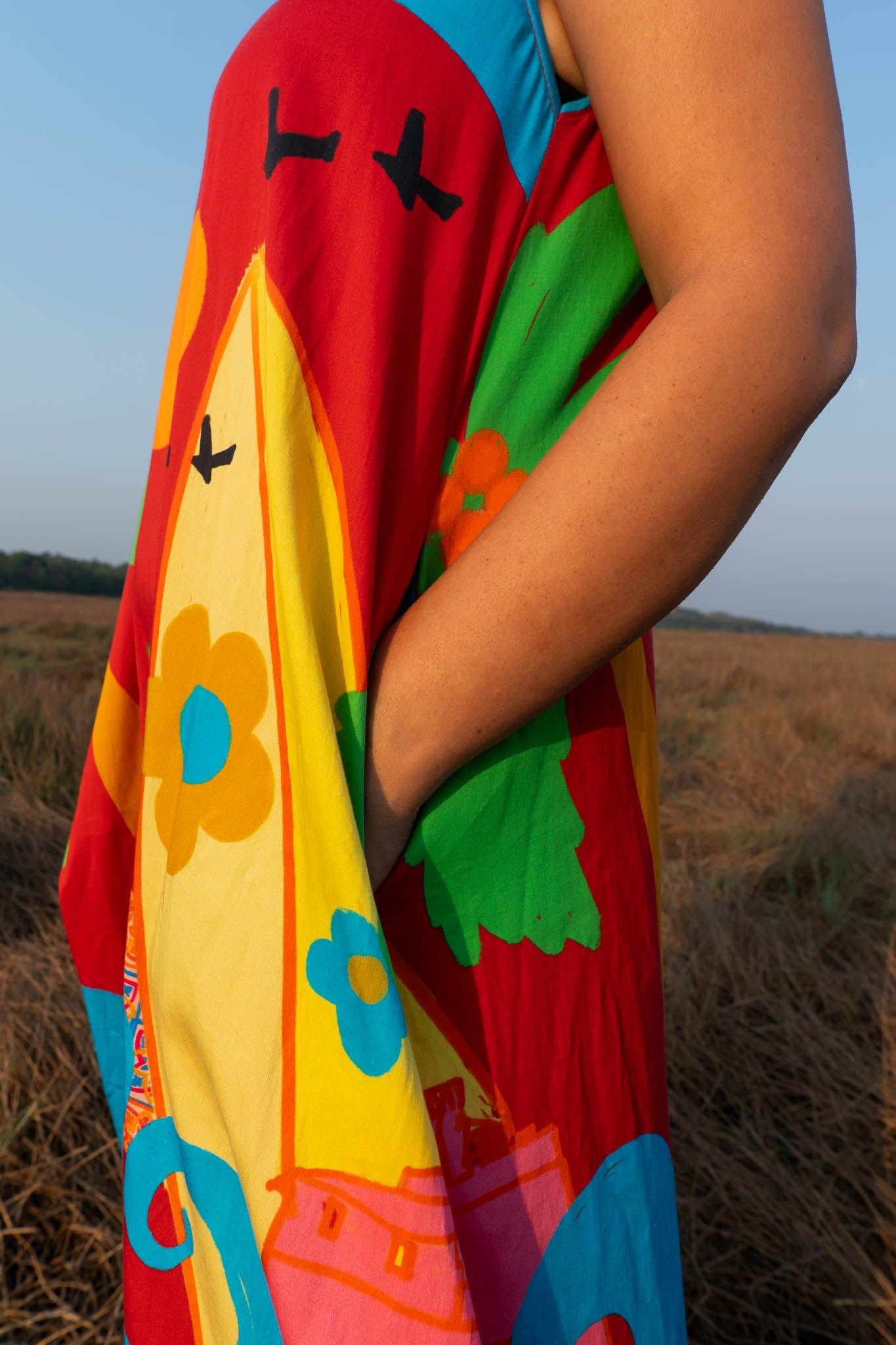 Surf School Maxi Dress in the awesome Recheado Red - a Goa special!