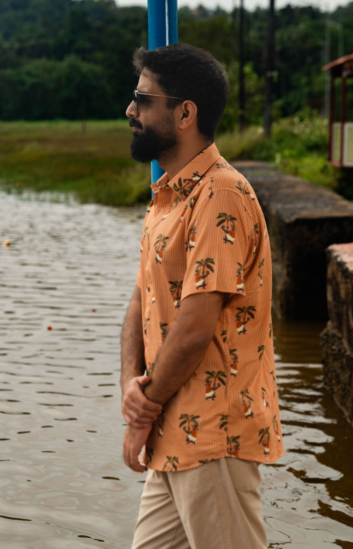 Tender Coconut Print Cotton Shirt for Men