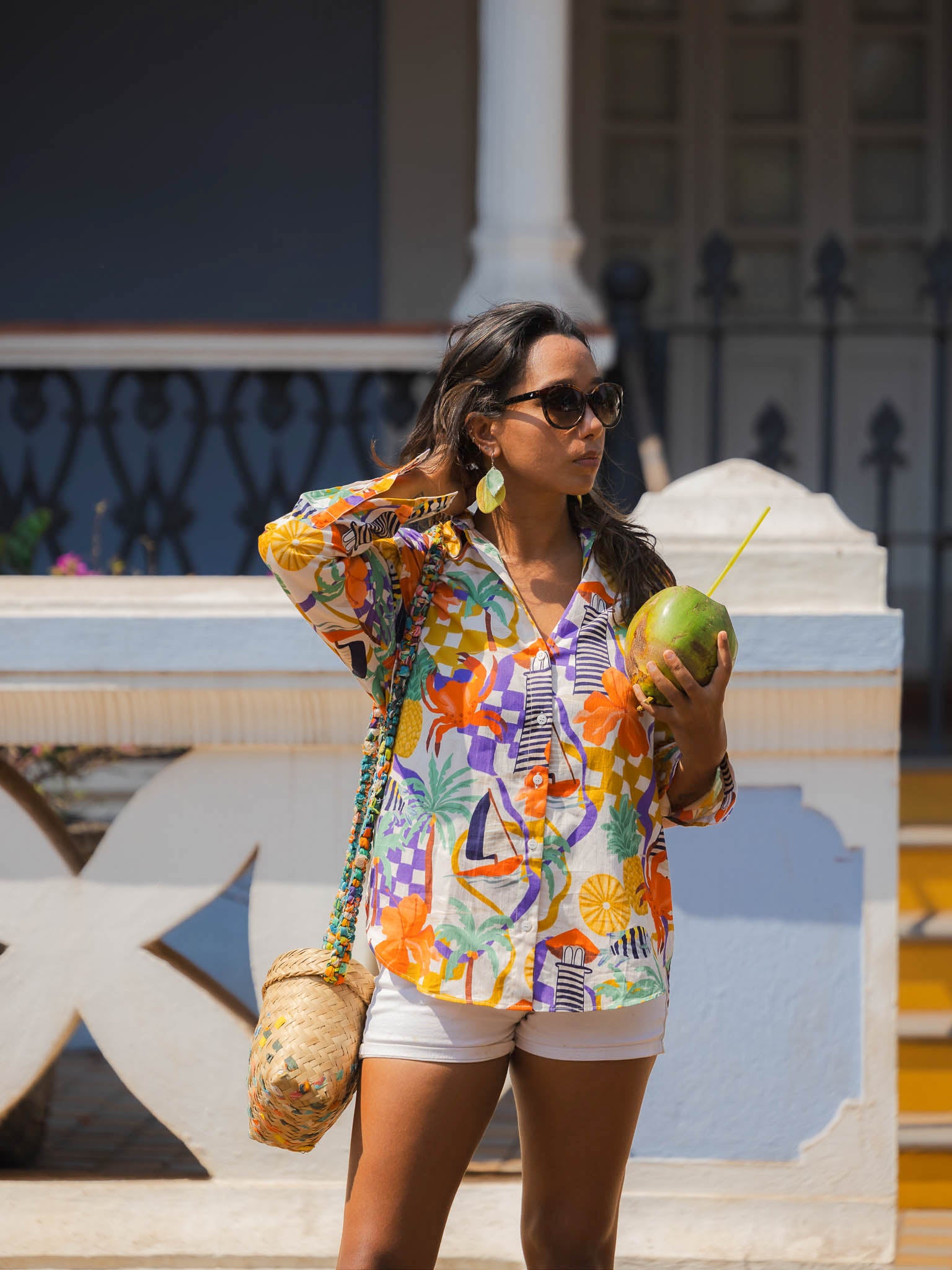 Tropical Delight Women's Cotton Resortwear Shirt