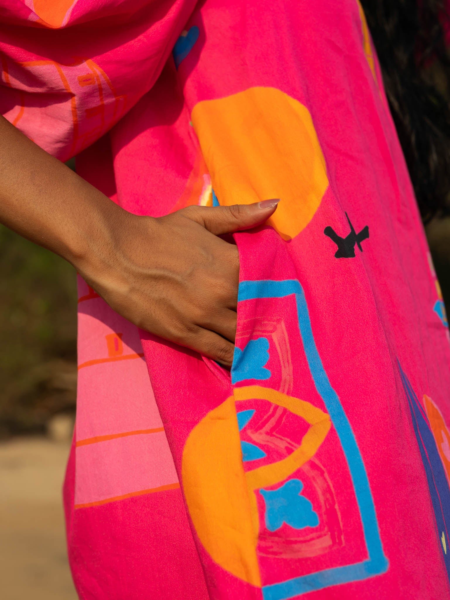 Vibrant Artist Edit Agonda Beach print cotton dress