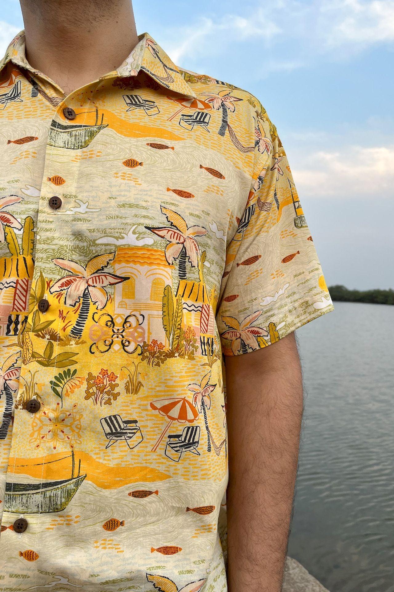 White Lotus Artist Edit Organic Cotton Shirt for men by Siesta o'Clock