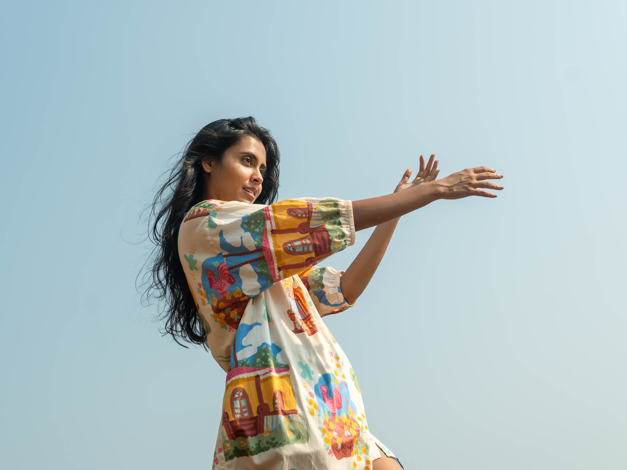 White organic cotton resortwear dress by Siesta o'Clock Goa