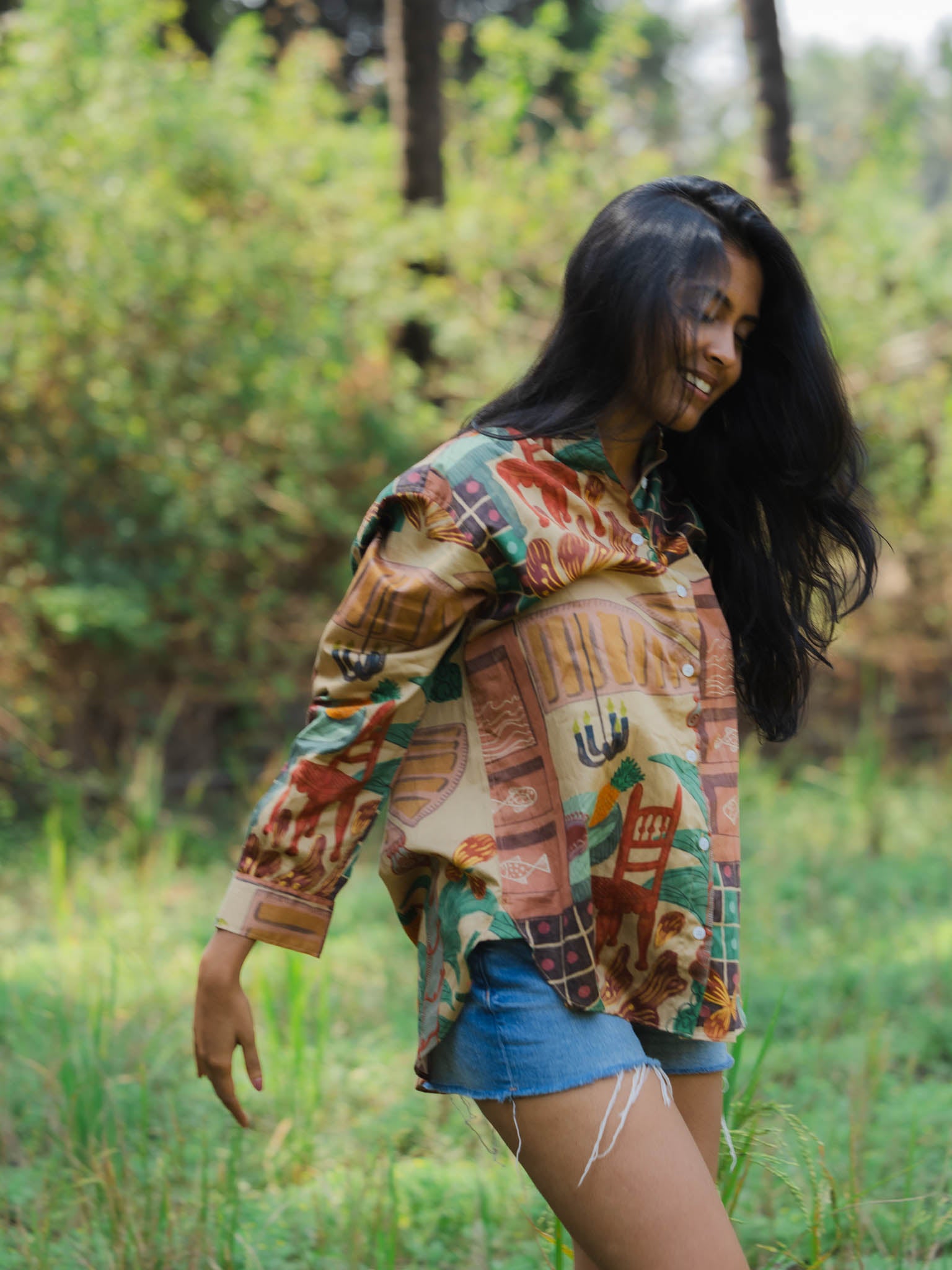 Organic cotton terracotta brown Artist Edit Shirt for women