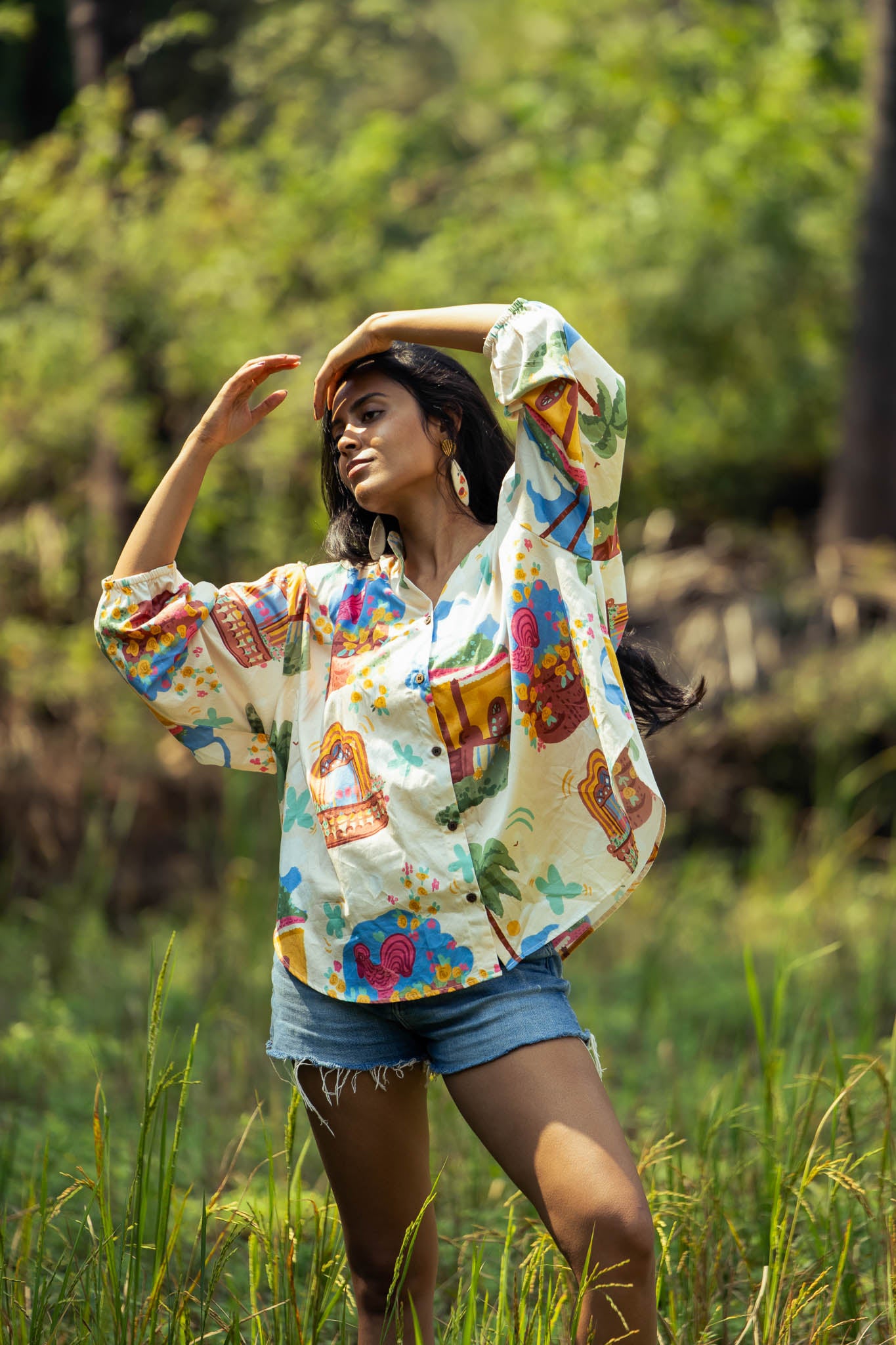 Women's everyday and vacation casual free-size shirt