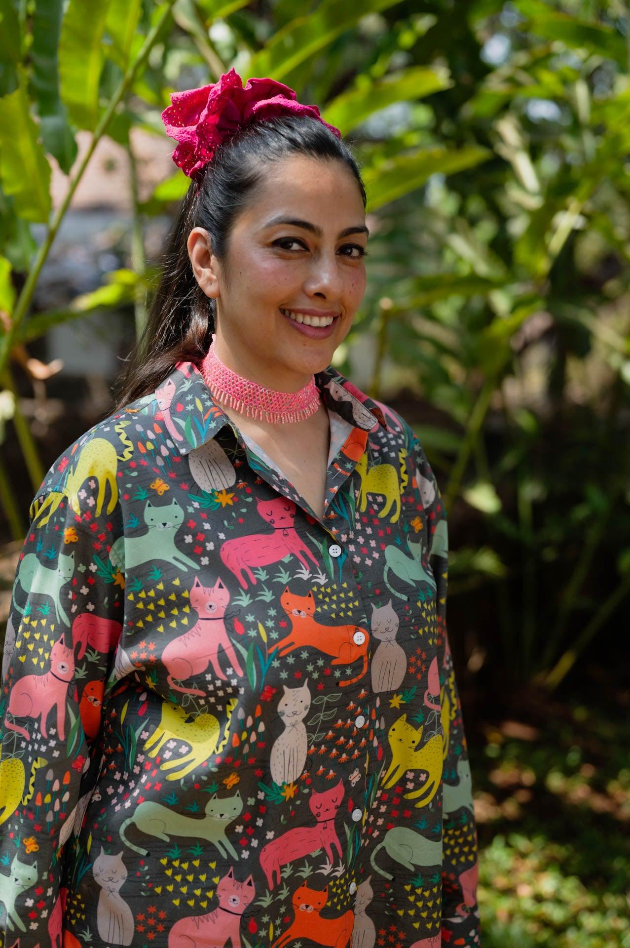 Women's printed cotton shirt