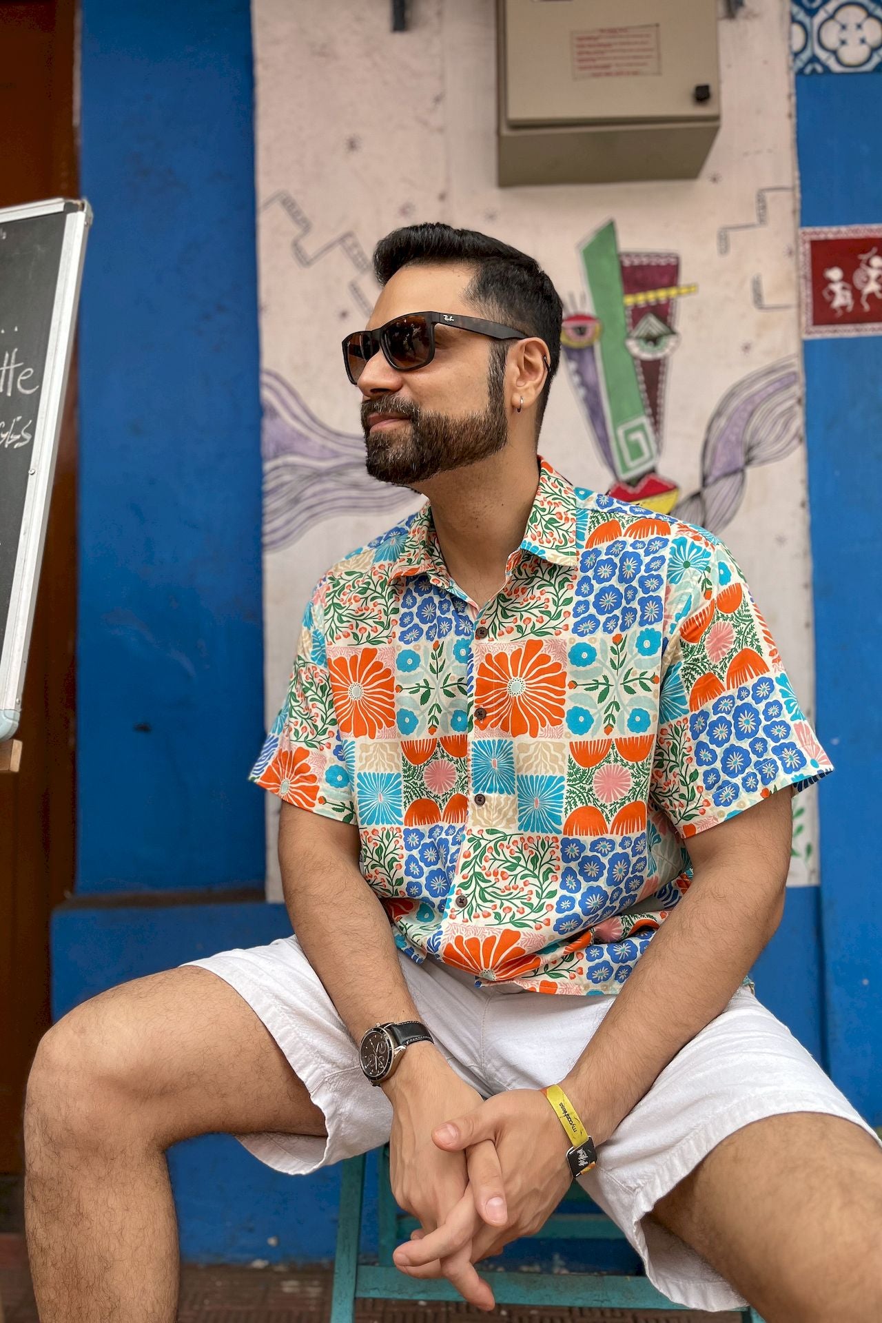Men's printed cotton resortwear shirt in Goa