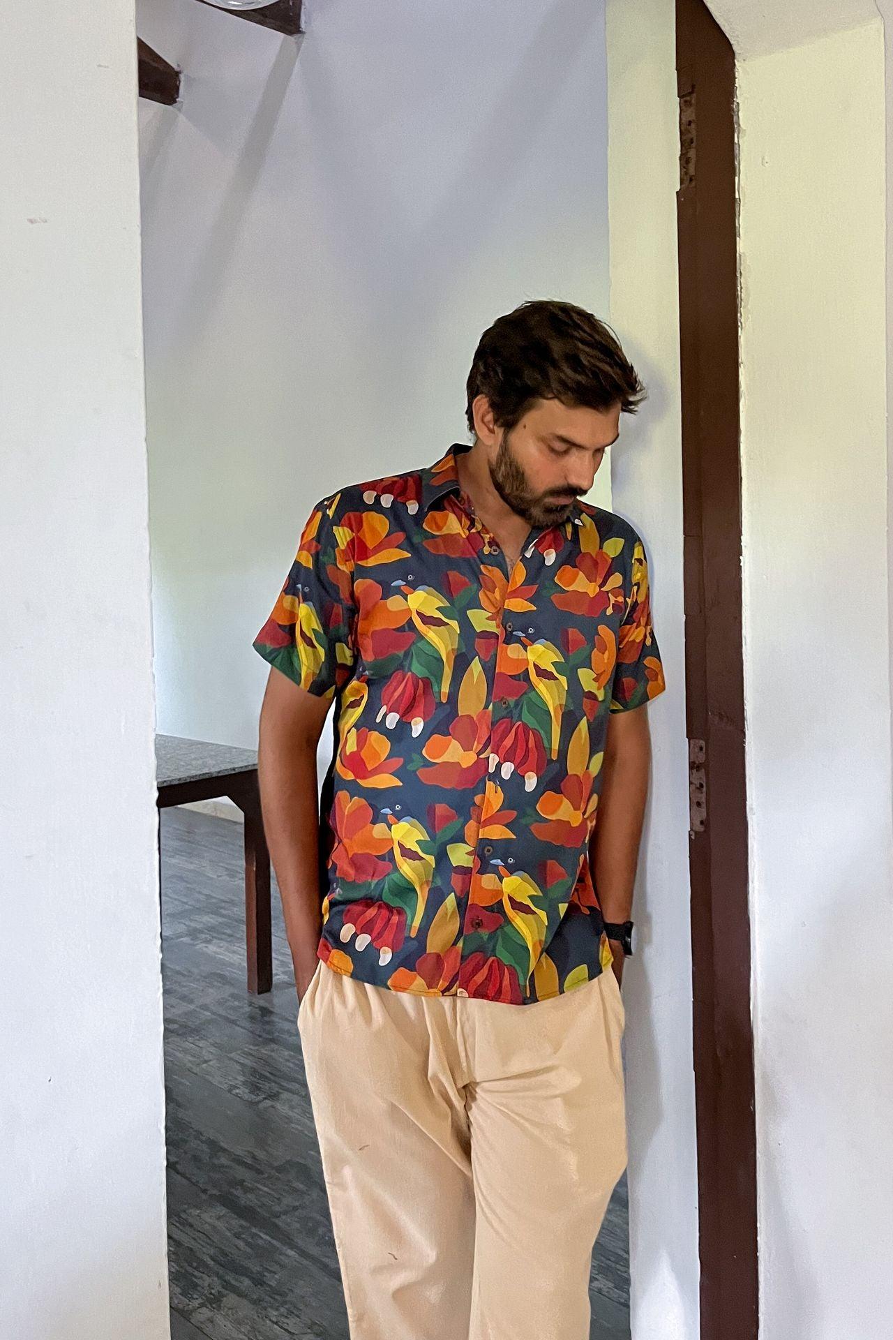 Organic Cotton Artist Edit Resortwear Shirt for men  by Siesta o'Clock 